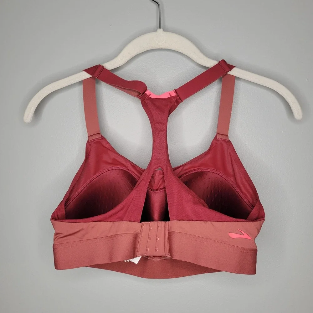 Brooks Dare Racerback Run Sports‎ Bra Women's Size 34C Pink Red High Impact